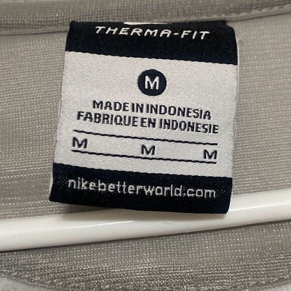 Women’s Nike Therma-Fit 1/2 Zip Hoodie Sweatshirt Gray Blue Ladies Size Medium - Picture 2 of 10